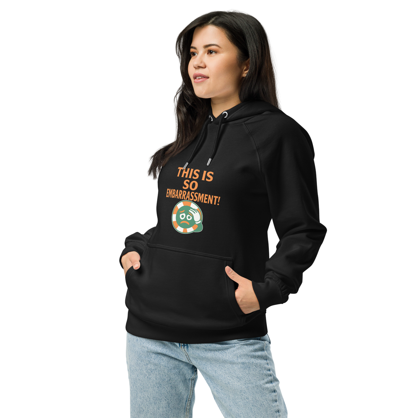 THIS IS SO EMBARRASSMENT! - Unisex eco raglan hoodie
